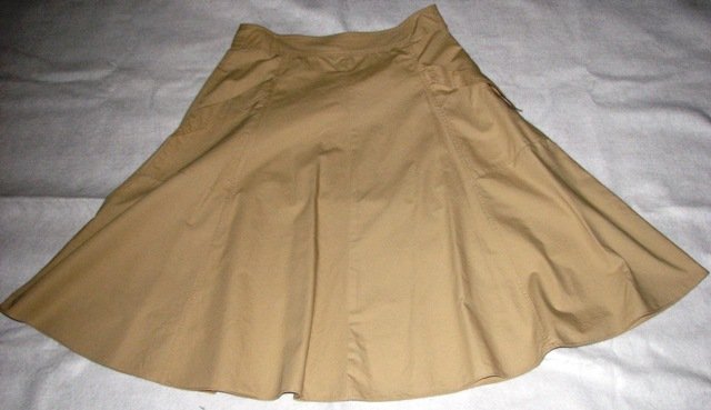Isaac Mizrahi Cotton Tan School-Girl Skirt (size: 10)