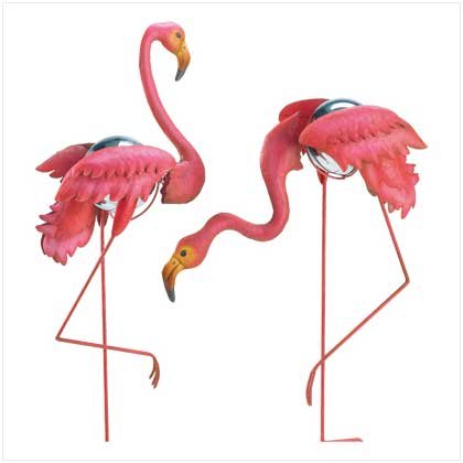 Flamingo Gazing Ball Stakes