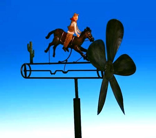 Tin Metal Whirly-Gig - "Bronco Rider"