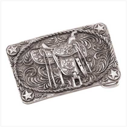 Pewter Saddle Belt Buckle