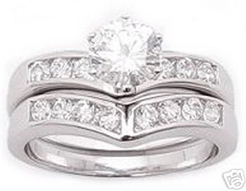 1.85ct BRILLIANT SIMULATED DIAMOND ENGAGEMENT WEDDING RING SET