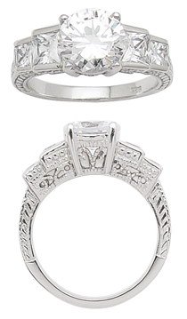 2.30ct BRILLIANT CUT SIMULATED DIAMOND ENGAGEMENT WEDDING RING