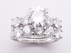 3.25ct BRILLIANT CUT SIMULATED DIAMOND ENGAGEMENT WEDDING RING SET