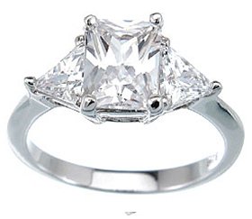 2.10ct RADIANT CUT SIMULATED DIAMOND ENGAGEMENT WEDDING RING
