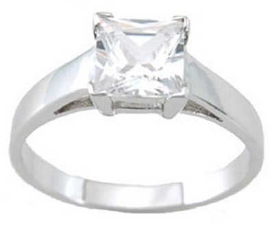 1.0ct PRINCESS CUT SIMULATED DIAMOND ENGAGEMENT WEDDING RING