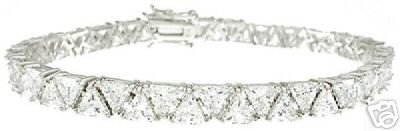 12.50ct TRILLION CUT SIMULATED DIAMOND BRACELET