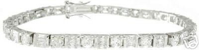 12.72ct BRILLIANT + PRINCESS CUT SIMULATED DIAMOND BRACELET