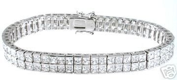 15.25ct PRINCESS CUT SIMULATED DIAMOND BRACELET