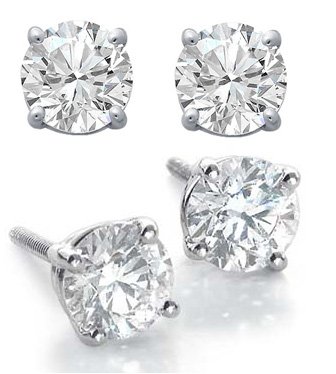 2.0ct ROUND BRILLIANT CUT SIMULATED DIAMOND EARRINGS