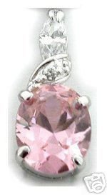 BEAUTIFUL 3.29 CARAT PINK OVAL CUT PENDANT
