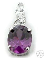 BEAUTIFUL 3.29 CARAT PURPLE OVAL CUT PENDANT