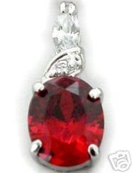 BEAUTIFUL 3.29 CARAT RED OVAL CUT PENDANT