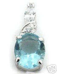 BEAUTIFUL 3.29 CARAT SKY BLUE OVAL CUT PENDANT