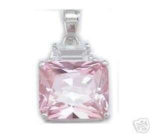 BEAUTIFUL 3.29 CARAT PINK PRINCESS CUT PENDANT