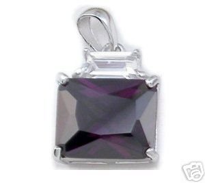 BEAUTIFUL 3.29 CARAT PURPLE PRINCESS CUT PENDANT