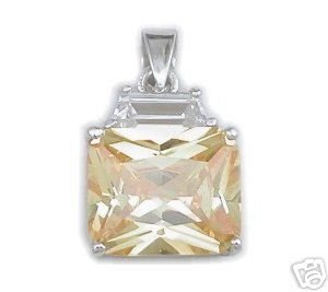 BEAUTIFUL 3.29 CARAT YELLOW PRINCESS CUT PENDANT