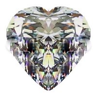 1.00CT FLAWLESS HEART CUT RUSSIAN SIMULATED DIAMOND