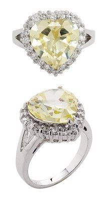 2.9CT HEAR CUT SIMULATED DIAMOND ENGAGEMENT WEDDING RING