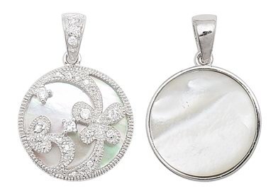 M.O.P. ROUND FLORAL CUT OUT PENDANT