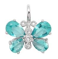 LT BLUE CZ BUTTERFLY PENDANT