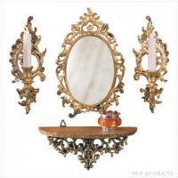 Wall Decor - Mirror, Shelf, and Sconce Ensemble - very classy!!