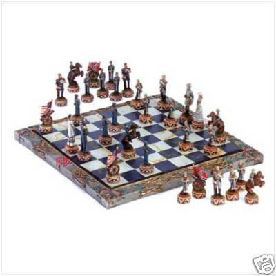 Civil War Chess Set - very detailed - spectacular gift!
