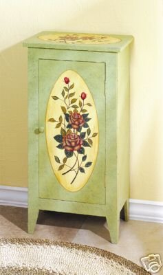 Victorian Rose Paneled Cabinet - 3 shelf Victorian Cabinet