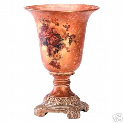 Victorian Rose Design Vase - antique style, genteel.