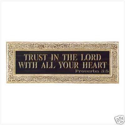 Trust in the Lord Plaque - Metal and Paper Wall Decor - SHIPS FREE