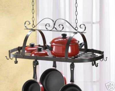Hanging Pot Holder - Wrought Iron Hanging Pot Holder