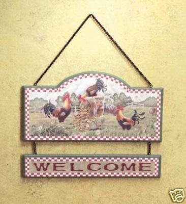 Rooster Welcome Sign - Rooster Sign for Country Decor