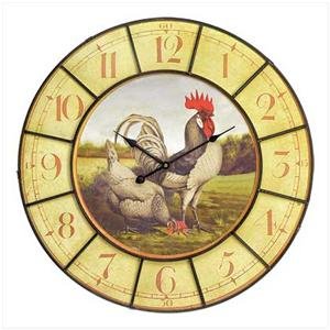 Oversized Rooster Clock - Rooster Wall Clock - Country Decor