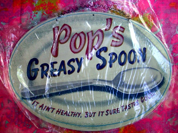 NEW---POP'S GREASY SPOON CAFE RETRO VINTAGE METAL TIN SIGN