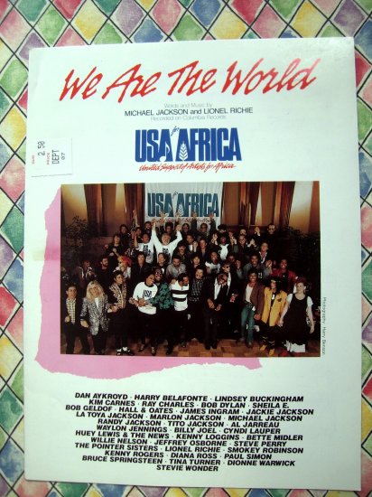 We Are The World USA AFRICA Sheet Music Michael Jackson