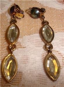 Vintage Glass Clip-On Earrings