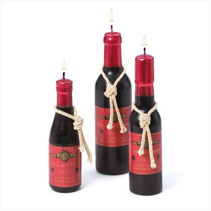 Wine Bottle Candle Set