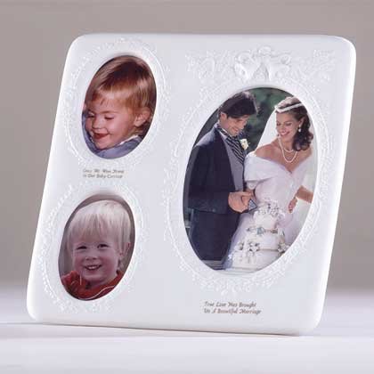 White Porcelain Wedding Picture Frame