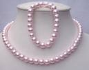 Pink Pearl Necklace Set