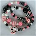 Pink & Black Licorice Bead Necklace