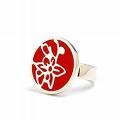 Red & White Stencil Ring