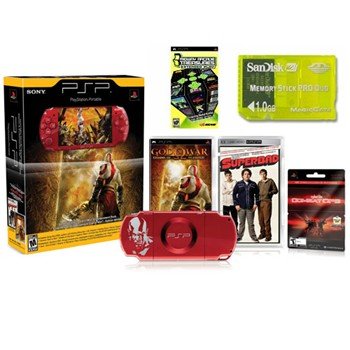 NEW PlayStation Portable Limited Edition "Red" God of War Entertainment Pack with 21 Games and more