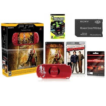 NEW PlayStation PSP Limited Edition "8GB Red" God of War Entertainment Pack with 21 Games and more