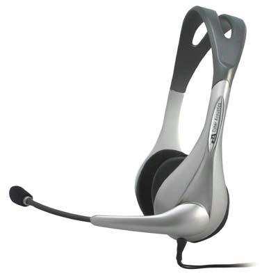 Silver Stereo Headset/mic CYBER ACOUSTICS DHAC401 *FREE SHIPPING*