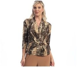 Brown and cream jersey top