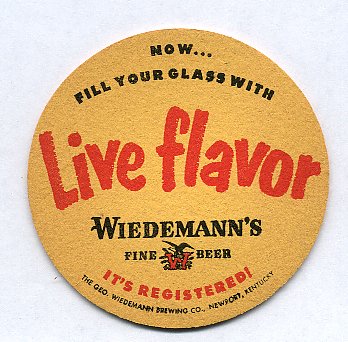 Vintage Wiedemann's Beer Coaster Newport KY