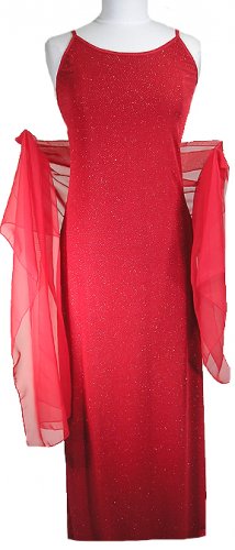 Slinky Star Evening Dress, Women’s Formal Wear RED