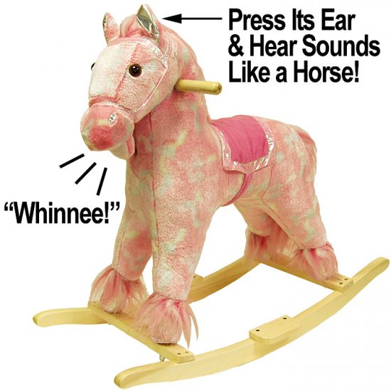 Pink Plush Rocking Pony with Sound