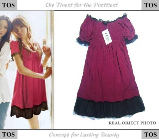 Purple Yarn-sided Cotton One Piece Dress