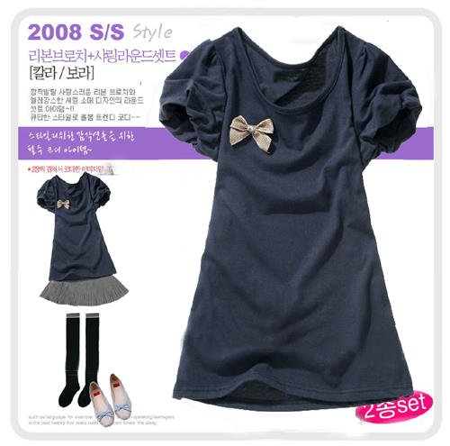 Bubble-sleeve T-shirt (Bow Included) (Free Shipping)