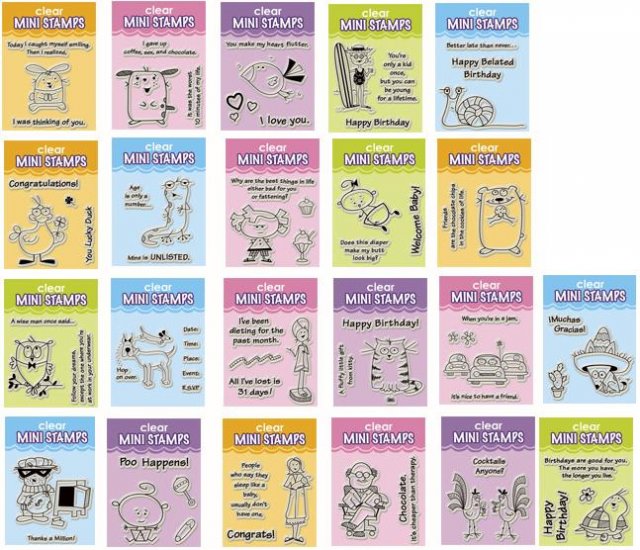 Inkadinkado Clear Mini Stamp Sets
